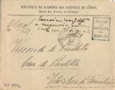 Ofício e Minuta de carta de Vicente Pinheiro Lobo Machado de Melo e Almada