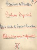 Comissão de Viticultura. Archivo Especial. Minha sahida da Comissão Executiva. Nota de caixa de 15 de Maio de 1933. Nº 7