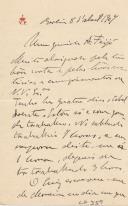 Minuta de carta de Vicente Pinheiro Lobo Machado de Melo e Almada