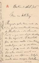 Minuta de carta de Vicente Pinheiro Lobo Machado de Melo e Almada