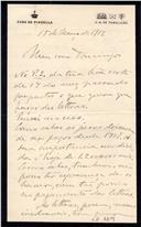 Minuta de carta de Vicente Pinheiro Lobo Machado de Melo e Almada