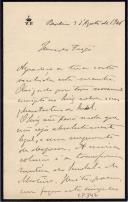Minuta de carta de Vicente Pinheiro Lobo Machado de Melo e Almada