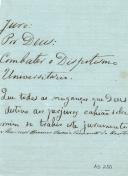 Manuscrito com juramento de admissão à Sociedade do Raio de Manuel Tomás Pereira Pimenta de Castro