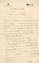 Minuta de carta de Vicente Pinheiro Lobo Machado de Melo e Almada
