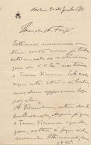 Minuta de carta de Vicente Pinheiro Lobo Machado de Melo e Almada