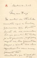 Minuta de carta de Vicente Pinheiro Lobo Machado de Melo e Almada