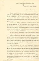 Minuta de carta Vicente Pinheiro Lobo Machado de Melo e Almada 