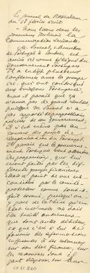 Notas sobre atividade diplomática em Haia