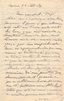 Minuta de carta de Vicente Pinheiro Lobo Machado de Melo e Almada