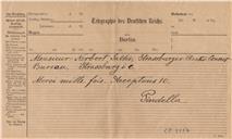 Minuta de Telegrama para Norbert Salter do Visconde de Pindela