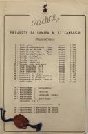 Projecto da Câmara Municipal de Famalicão - Índice - Peças desenhadas 1954