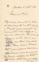 Minuta de carta de Vicente Pinheiro Lobo Machado de Melo e Almada