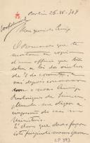 Minuta de carta de Vicente Pinheiro Lobo Machado de Melo e Almada