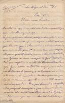 Minuta de carta de Vicente Pinheiro Lobo Machado de Melo e Almada