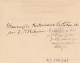 Observações Historicas e Cristicas etc. por J. P. Ribeiro