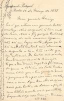 Minuta de carta de Vicente Pinheiro Lobo Machado de Melo e Almada