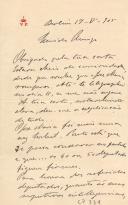 Minuta de carta de Vicente Pinheiro Lobo Machado de Melo e Almada
