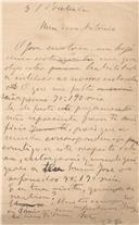 Minuta de carta de Vicente Pinheiro Lobo Machado de Melo e Almada