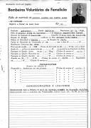 Folha de matrícula de António Alberto dos Santos Alves de Carvalho