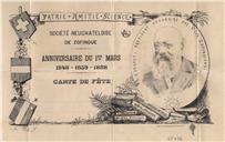 Carte de Fête Anniversaire du 1er. Mars da Societé de Neuchateloise Zofingue