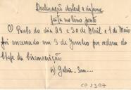 Declaração desleal e infame feita no livro de ponto