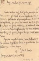 Cópia exacta e fiel de um papel de carta para Engº Chefe da 1ª Circunscrição Florestal do Porto, de Gabriel Santos e ofício para Gabriel Santos do Engº Chefe da 1ª Circunscrição Florestal do Porto