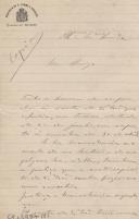 Minuta de carta Vicente Pinheiro Lobo Machado de Melo e Almada 