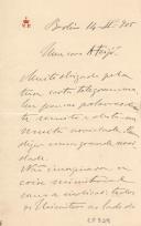 Minuta de carta de Vicente Pinheiro Lobo Machado de Melo e Almada