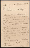 Minuta de carta de Vicente Pinheiro Lobo Machado de Melo e Almada