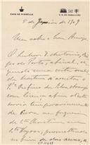 Minuta de carta de Vicente Pinheiro Lobo Machado de Melo e Almada