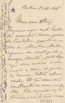 Minuta de carta de Vicente Pinheiro Lobo Machado de Melo e Almada