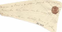 Fragmento de envelope com notas