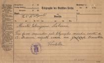 Minuta de telegrama de Vicente Pinheiro Lobo Machado de Melo e Almada 