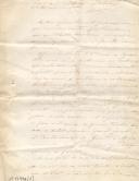 Minuta de carta Vicente Pinheiro Lobo Machado de Melo e Almada 
