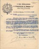 Ofício de A Boa Reguladora J. Carvalho Irmão, Lda dirigido à Direcção da AHBVF