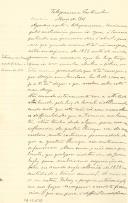 Minuta de telegrama de Vicente Pinheiro Lobo Machado de Melo e Almada 