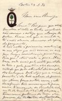 Minuta de carta de Vicente Pinheiro Lobo Machado de Melo e Almada