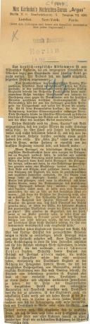Max Karfunkel´s Nachrichten-Bureau Argus