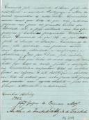Manuscrito com juramento de admissão à Sociedade do Raio de Joaquim Gaspar da Câmara Manuel.
