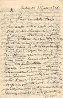 Minuta de carta de Vicente Pinheiro Lobo Machado de Melo e Almada