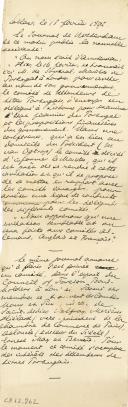 Notas sobre atividade diplomática em Haia
