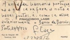 Cartão de visita e notas