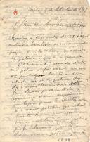 Minuta de carta de Vicente Pinheiro Lobo Machado de Melo e Almada