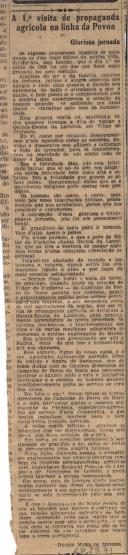 A 1ª visita de propaganda agrícola na linha da Povoa