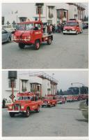 Desfile de carros da corporação à frente do quartel na Homenagem ao Comandante Fernando Soares 