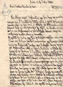 Minuta de carta Vicente Pinheiro Lobo Machado de Melo e Almada 