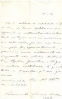 Carta de Francisco Pereira Torres Coelho para José de Morais