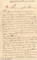 Minuta de carta de Vicente Pinheiro Lobo Machado de Melo e Almada