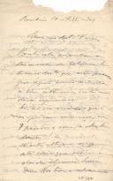 Minuta de carta de Vicente Pinheiro Lobo Machado de Melo e Almada