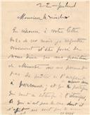 Minuta de carta de Visconde de Pindela para Norbert Salter